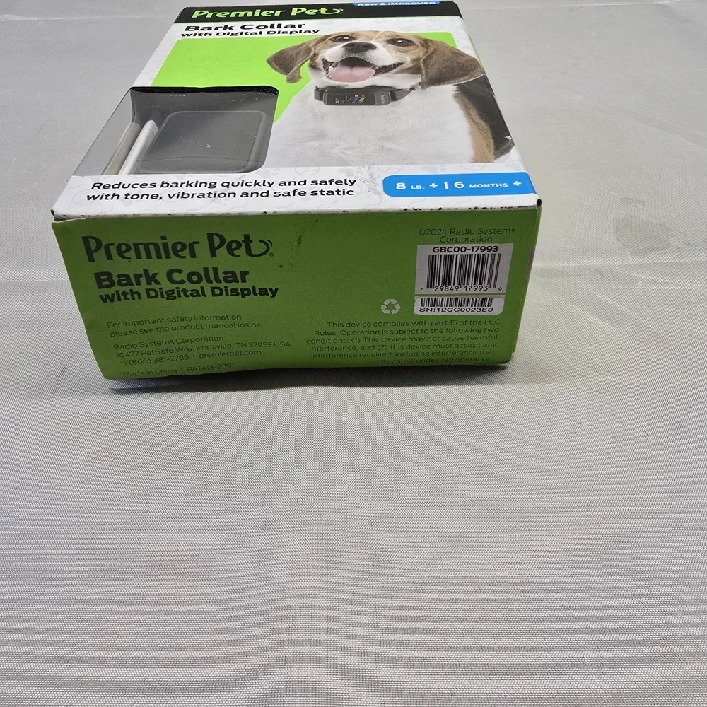 Premier Pet Bark Collar with Digital Display 8+ Lbs 6+‎ Months NEW